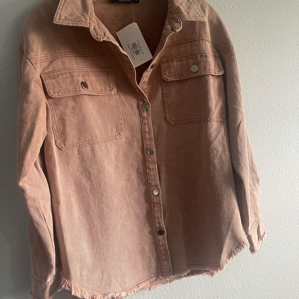Women's Pink Jean Jacket - Picture 2 of 6